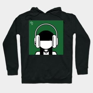 Minimal Gothic Girl Wearing Headphones Hoodie